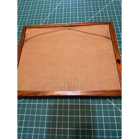 Vintage Framed Embroidered Farmhouse Scene - Picture 4 of 4